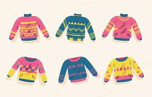 Ugly Sweater Sticker Collection vector