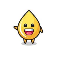 happy honey drop cute mascot character vector