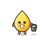 honey drop mascot lifting kettlebell in the gym vector