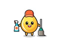 cute honey drop character as cleaning services mascot vector