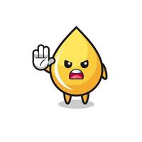 honey drop character doing stop gesture vector