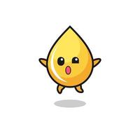 honey drop character is jumping gesture vector