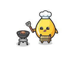 honey drop barbeque chef with a grill vector