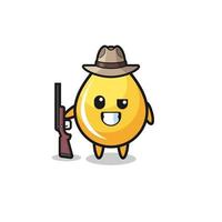 honey drop hunter mascot holding a gun vector