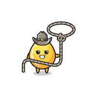the honey drop cowboy with lasso rope vector