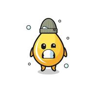 cute cartoon honey drop with shivering expression vector