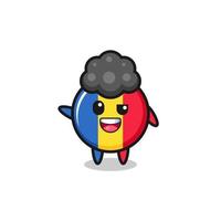 romania flag character as the afro boy vector