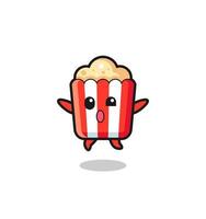 popcorn character is jumping gesture vector