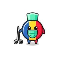 surgeon romania flag mascot character vector