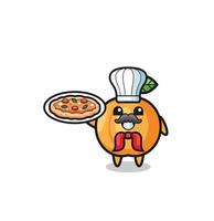 apricot character as Italian chef mascot vector