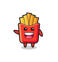 happy french fries cute mascot character vector