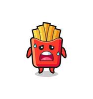 the fatigue cartoon of french fries vector