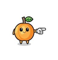 apricot mascot with pointing right gesture vector