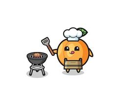 apricot barbeque chef with a grill vector