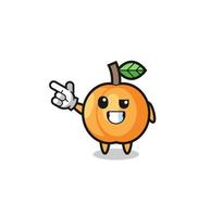 apricot mascot pointing top left vector