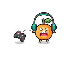 apricot gamer mascot is angry vector