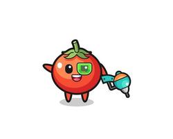 dibujos animados de tomates como futura mascota guerrera vector