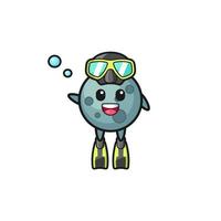 the asteroid diver cartoon character vector