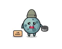 cute asteroid beggar cartoon character vector