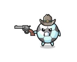 the football cowboy shooting with a gun vector