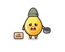 cute honey drop beggar cartoon character vector