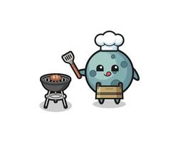asteroid barbeque chef with a grill vector