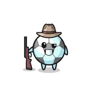 football hunter mascot holding a gun vector