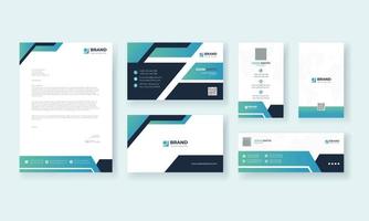 Conjunto de papelería de identidad empresarial corporativa para una plantilla de identidad de marca mínima.Tarjeta de visita editable, membrete, diseño de impresión de identidad de marca vector