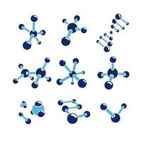 Set of molecules models. Isolated DNA and molecule vector icons template