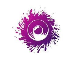 Sound speaker and color ink splash blob isolated vector icon. Music logo template