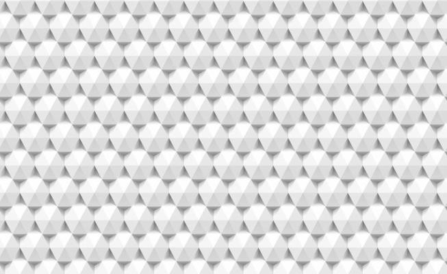 3d paper triangles and hexagons seamless pattern. Abstract vector geometric texture of triangular. Monochrome illustration with geometric shapes