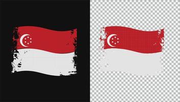 bandera ondulada png del país de singapur vector