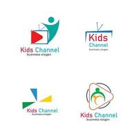 Kids channel logo icon design template. Vector illustration