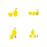 Fresh lemon fruits, collection of vector illustrations