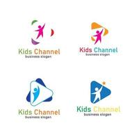 Plantilla de diseño de icono de logotipo de canal de niños. ilustración vectorial vector