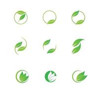 Logos of green leaf ecology nature element vector icon