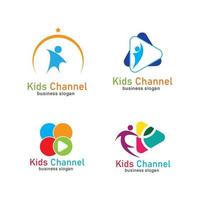 Kids channel logo icon design template. Vector illustration