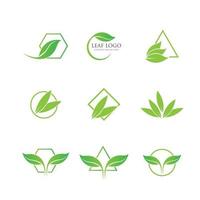 Logos of green leaf ecology nature element vector icon