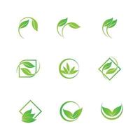 Logos of green leaf ecology nature element vector icon