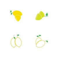 Fresh lemon fruits, collection of vector illustrations