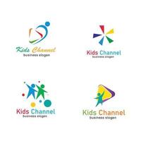 Kids channel logo icon design template. Vector illustration