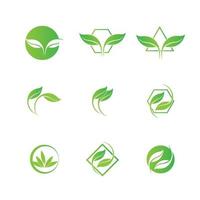 Logos of green leaf ecology nature element vector icon