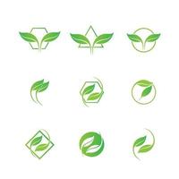 Logos of green leaf ecology nature element vector icon