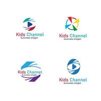 Kids channel logo icon design template. Vector illustration