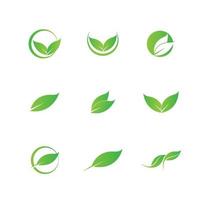 Logos of green leaf ecology nature element vector icon