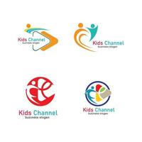 Kids channel logo icon design template. Vector illustration