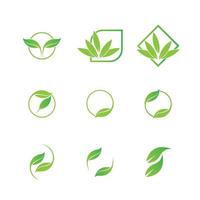 Logos of green leaf ecology nature element vector icon