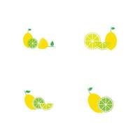 frutas frescas de limón, colección de ilustraciones vectoriales vector