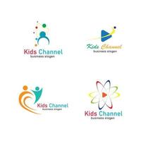 Kids channel logo icon design template. Vector illustration