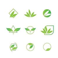 Logos of green leaf ecology nature element vector icon